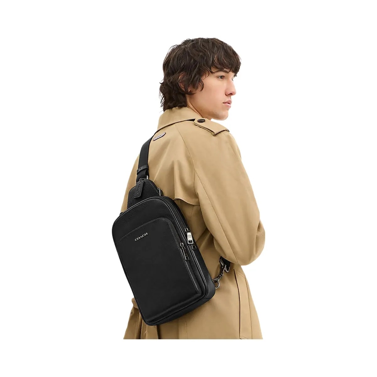 Coach Ethan Pack Pebbled Leather-Gunmetal-Black - HypeFly India View 2