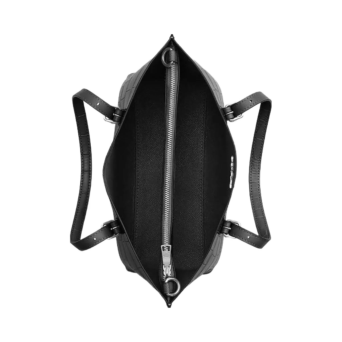 Coach Mollie Tote Bag 25 Novelty Leather-Silver-Black - HypeFly India View 2