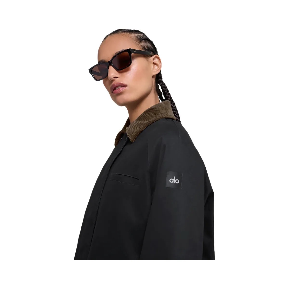 Alo Women's Twill Barn Jacket - Black/Espresso - HypeFly India View 4