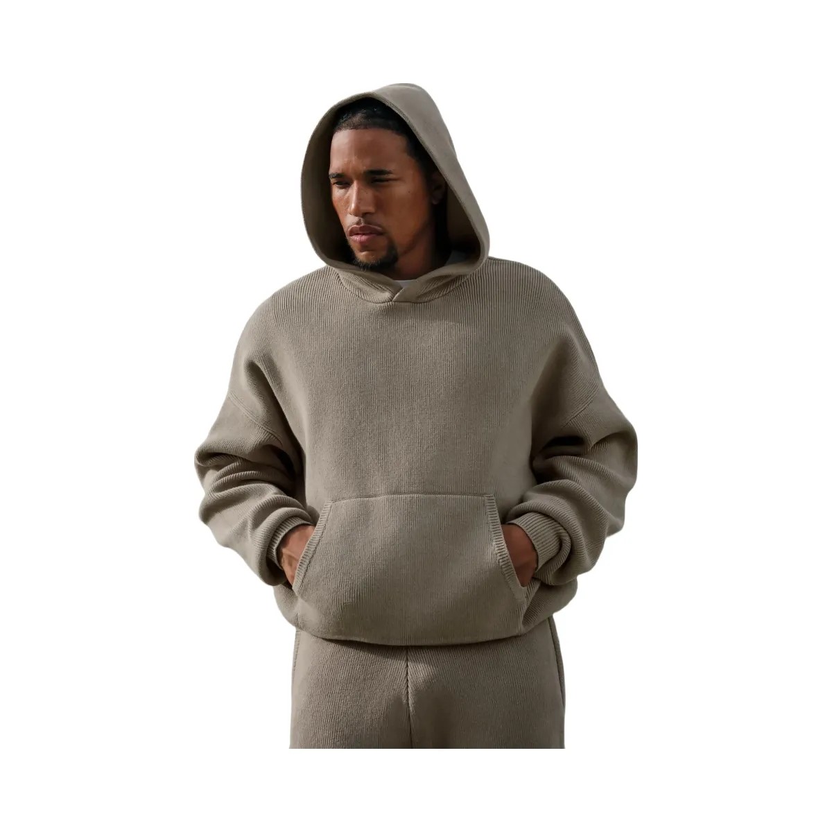 Alo Men's Scholar Hooded Sweater - Light Cocoa - HypeFly India View 2
