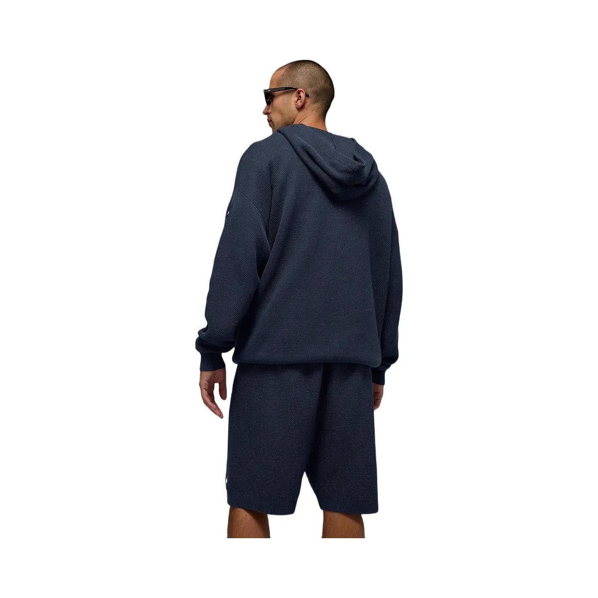 Alo Men's Sports Club Sweater Knit Hoodie - Navy - HypeFly India View 4