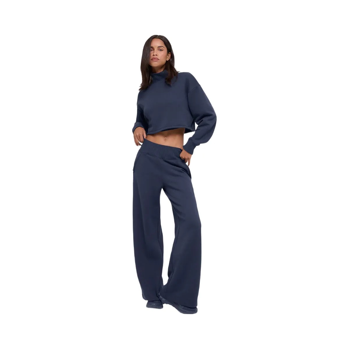 Alo Women's Serenity Wide Leg Sweatpant - Navy - HypeFly India View 4