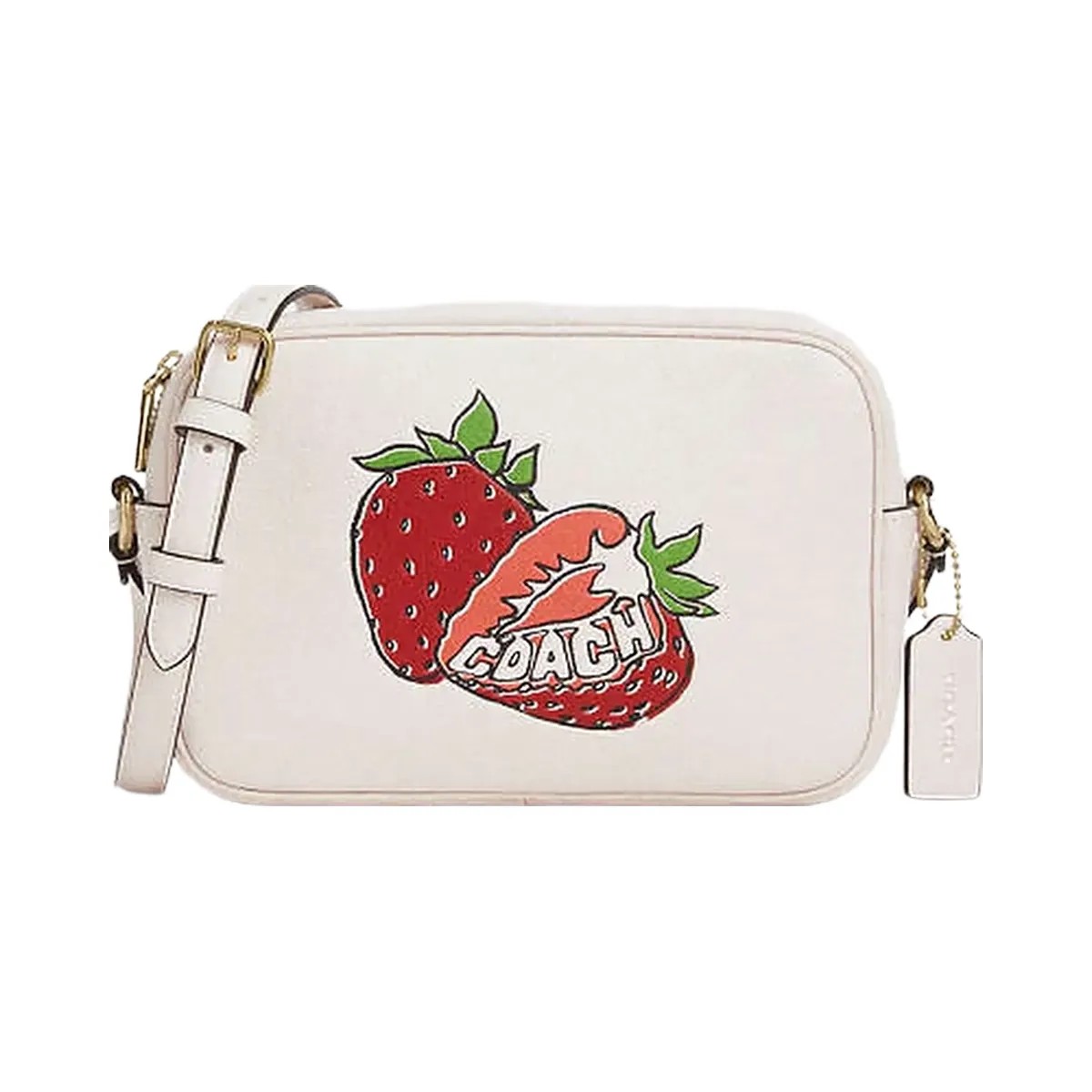 Coach Jamie Camera Bag With Strawberry Graphic Gold-Chalk Multi - HypeFly India View 1