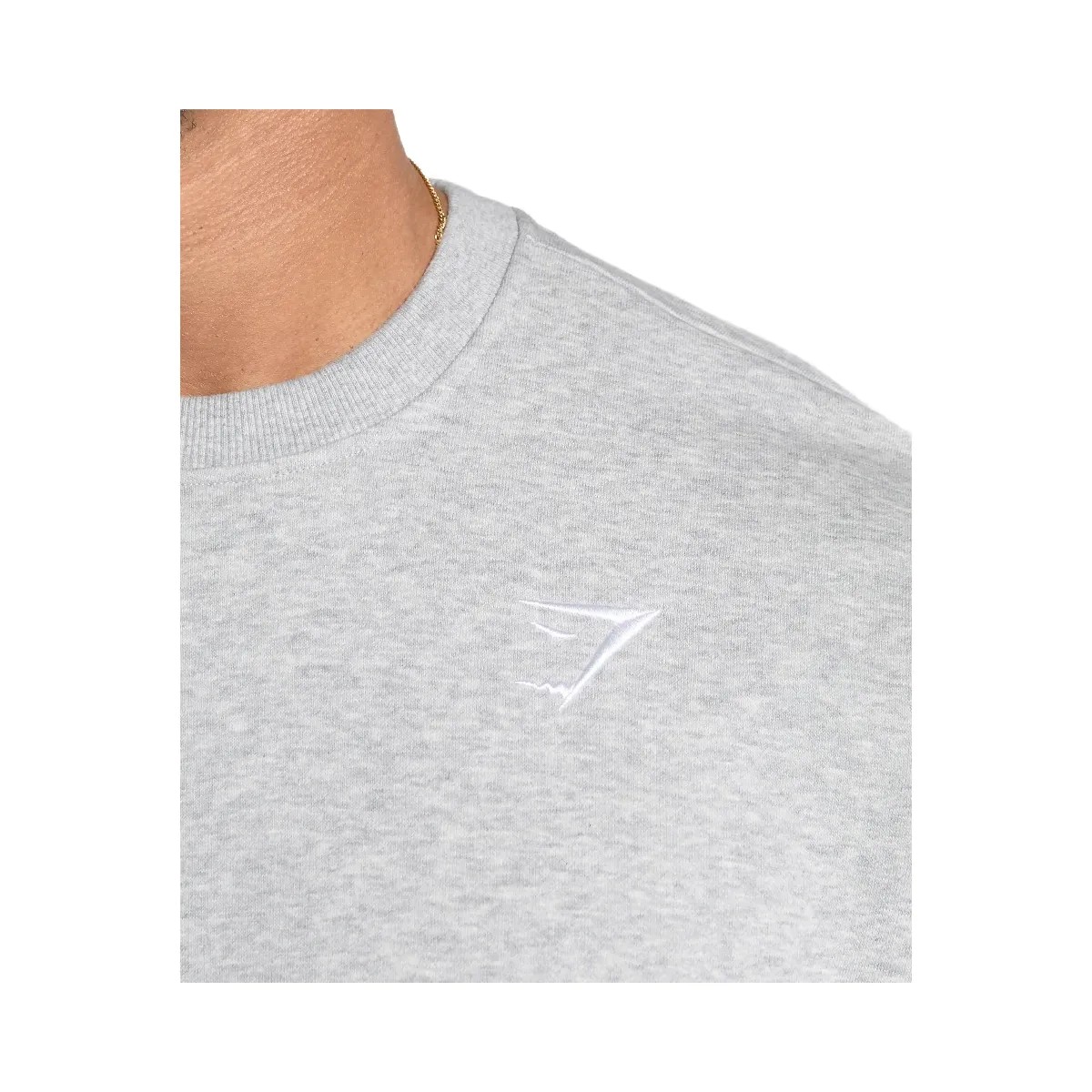 Gymshark Oversized Crest Crew - Light Grey Core Marl - HypeFly India View 5
