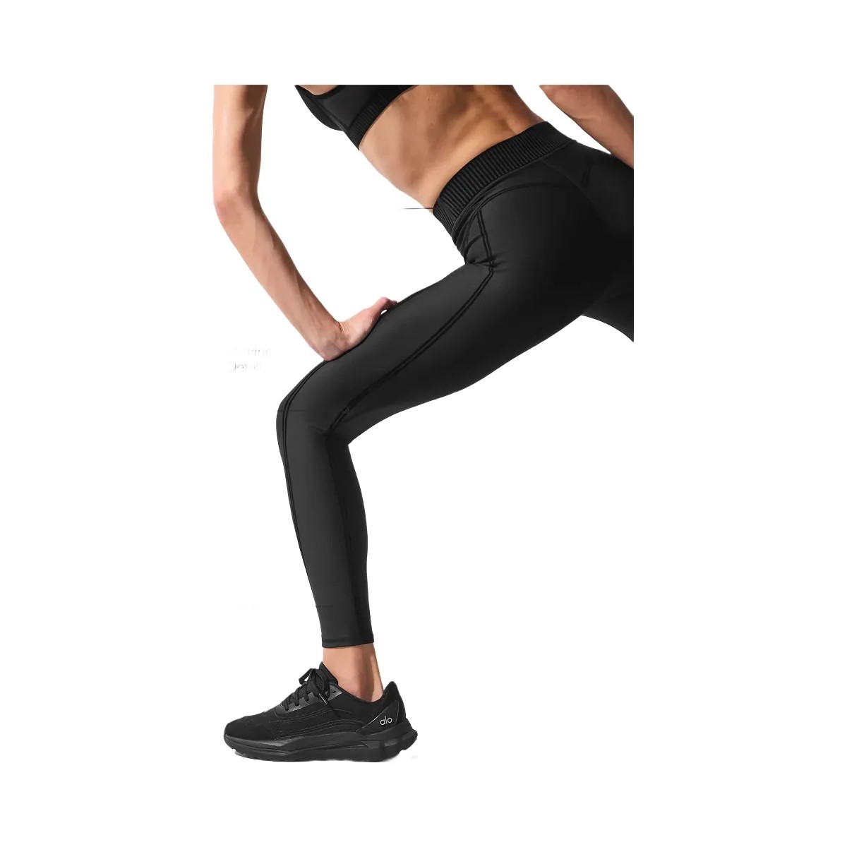 Alo Women's Airlift High-Waist 7/8 Line Up Legging - Black - HypeFly India View 4
