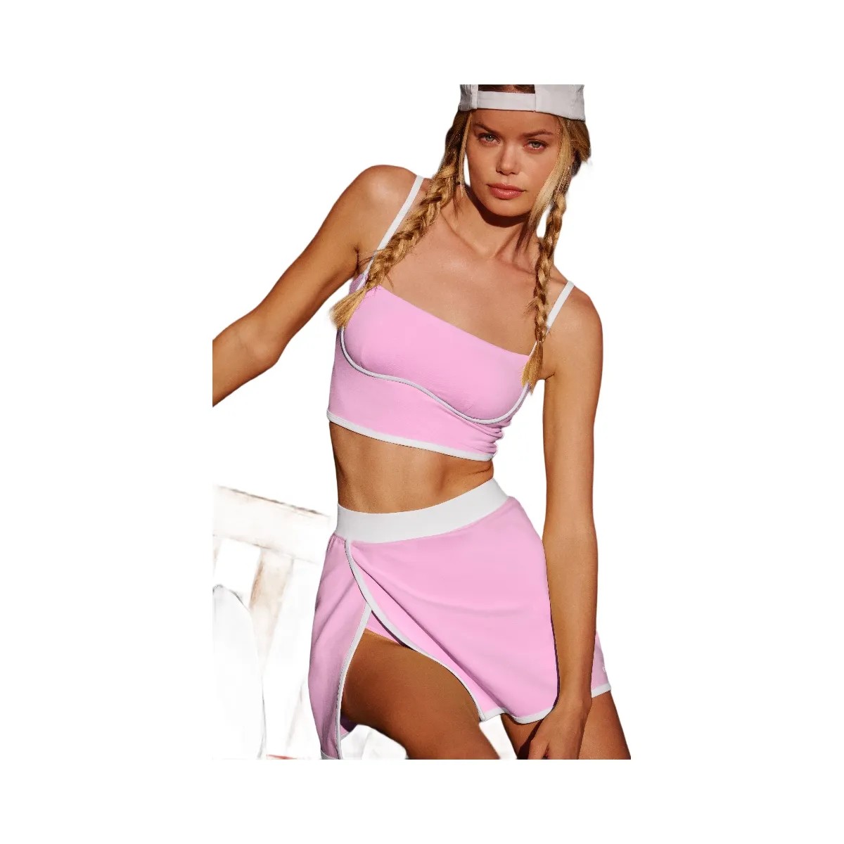 Alo Women's Airbrush Streamlined Skirt - Candy Heart Pink/White - HypeFly India View 5