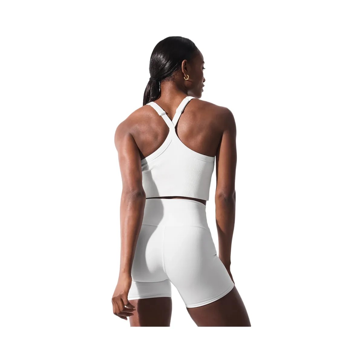 Alo Women's Seamless Ribbed Favorite Bra Tank - White - HypeFly India View 2