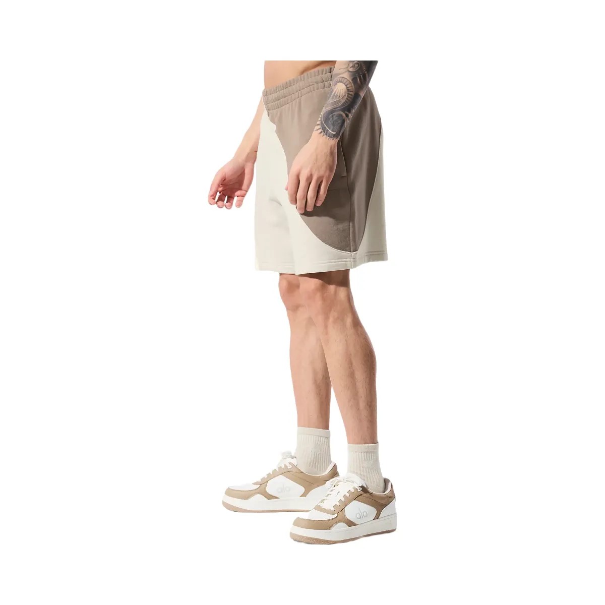 Alo Men's 7" Make Waves Short - Ivory/Bone/Gravel - HypeFly India View 3
