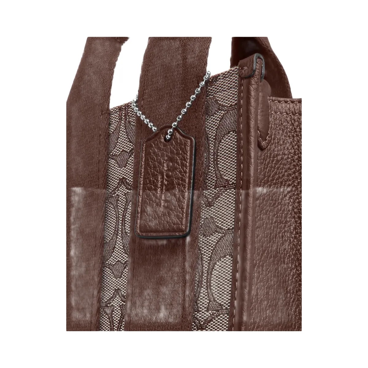 Coach Smith Mini Tote Bag In Signature Jacquard Signature Jacquard-Silver-Oak-Maple - HypeFly India View 2