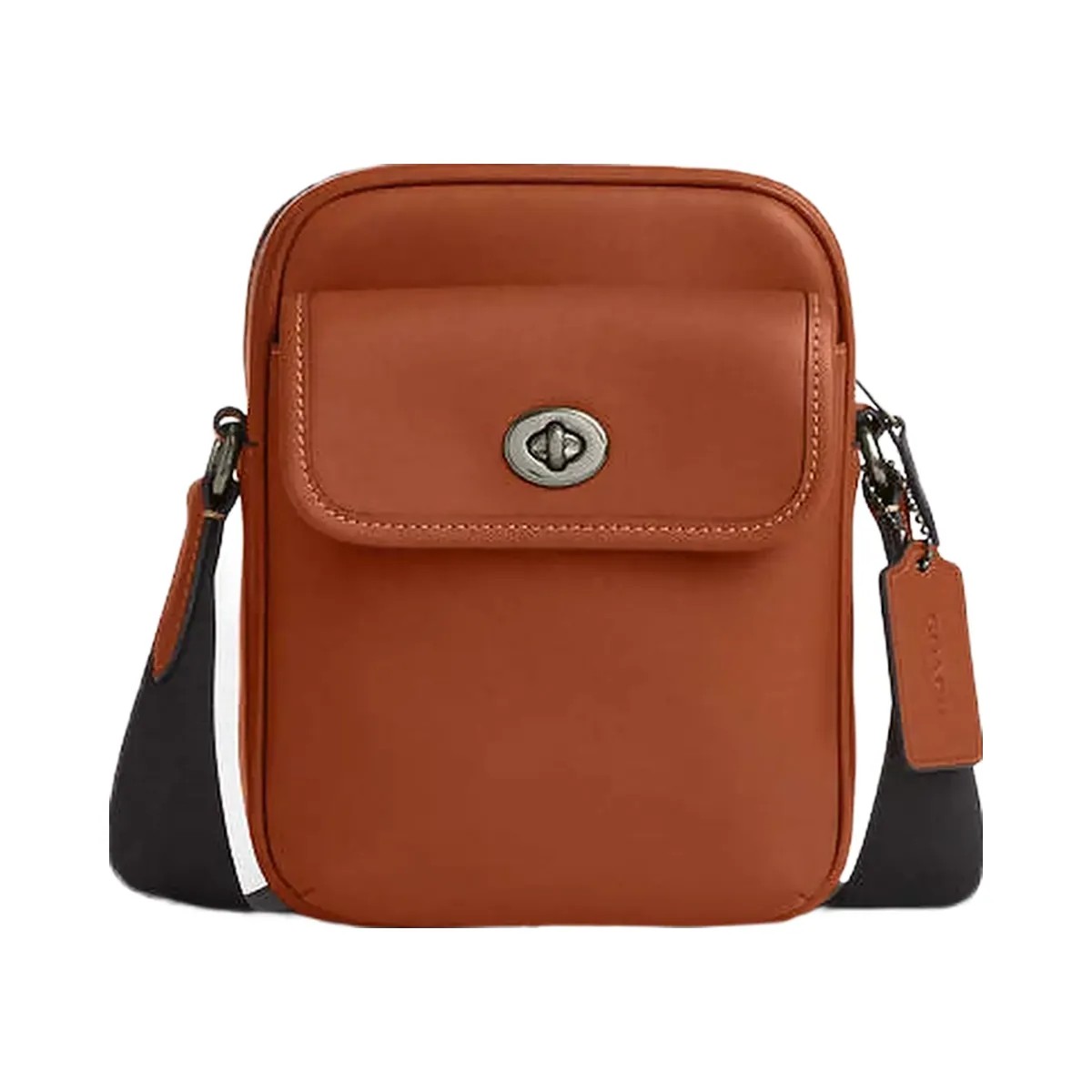 Coach Turnlock Crossbody Bag Smooth Leather-Gunmetal-Tan - HypeFly India View 1