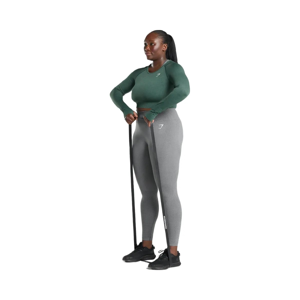 Gymshark Vital Crop Top - Dark Green Marl - HypeFly India View 5