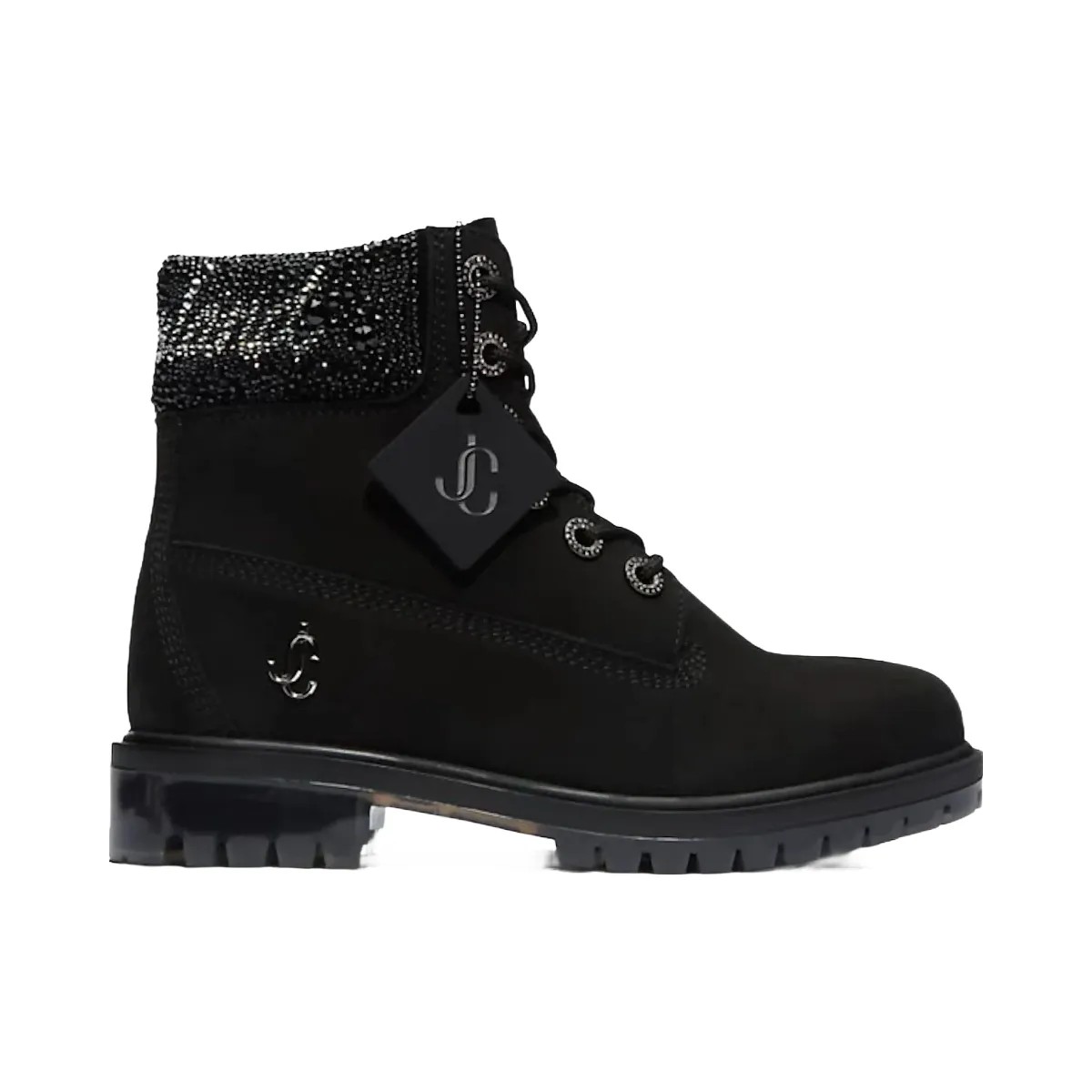 Timberland X Jimmy Choo 6" Boots Black Crystal Collar - HypeFly India View 1