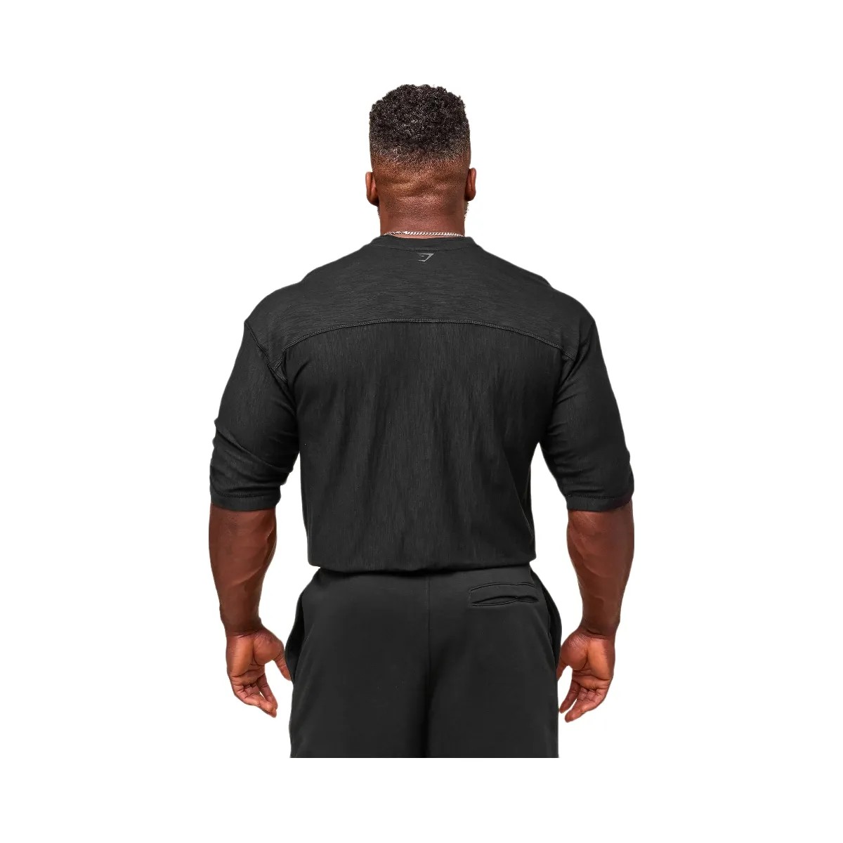 Gymshark Lightweight Slub Textured 3/4 Henley - Black - HypeFly India View 2