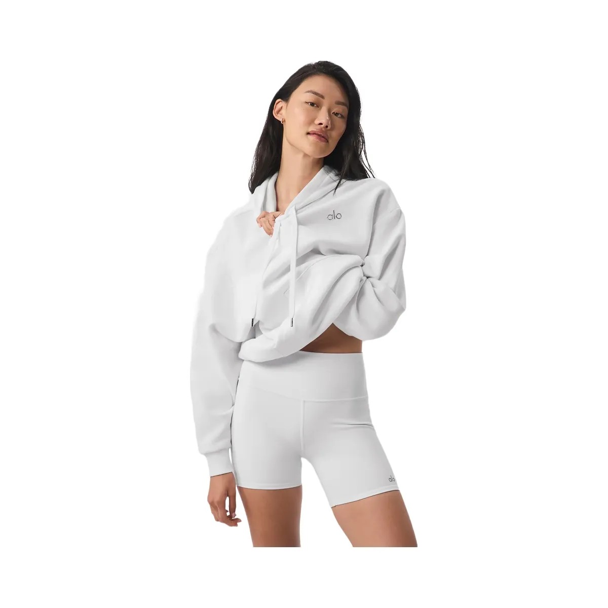 Alo Women's Accolade Hoodie - White - HypeFly India View 4