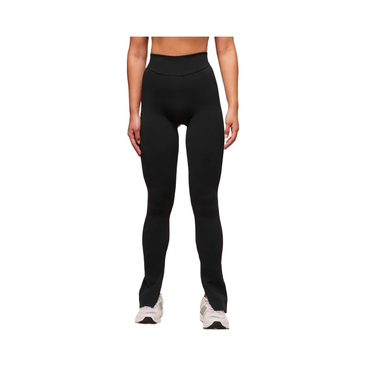 Gymshark everywear Warp Knit Flare Leggings - Black - HypeFly India View 1