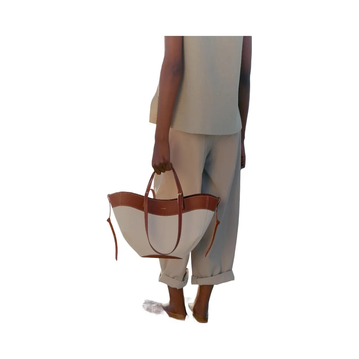 Polene Cyme Mini Cognac Canvas - HypeFly India View 4