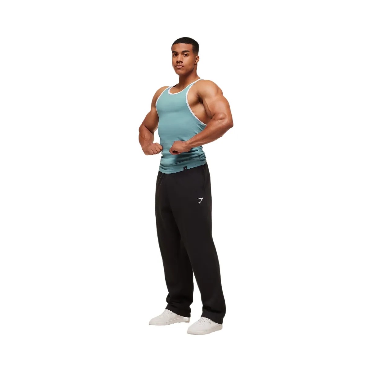 Gymshark Ribbed Tank 1PK - Bench Blue/White - HypeFly India View 4
