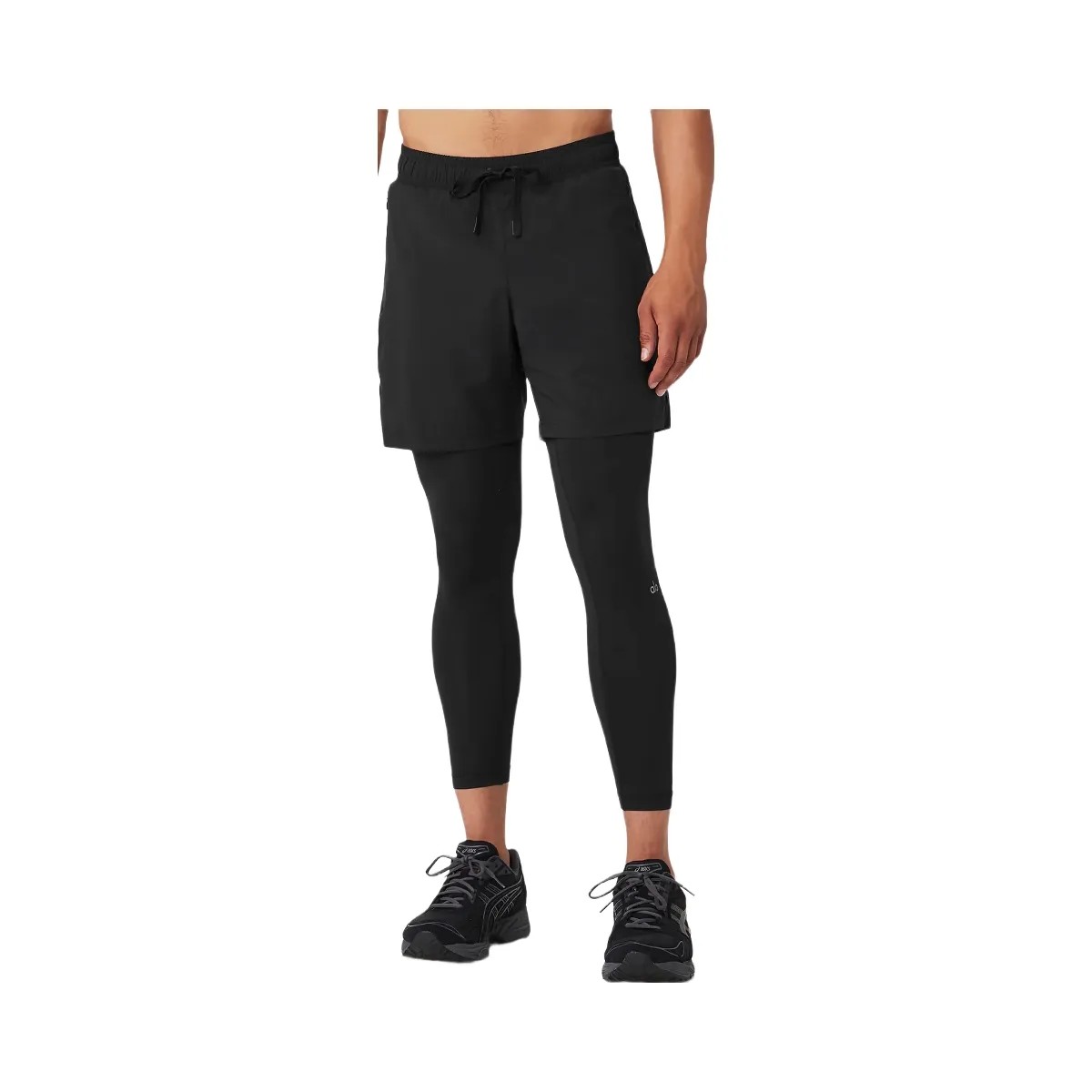 Alo Men's Stability 2-In-1 Pant - Black/Black - HypeFly India View 1