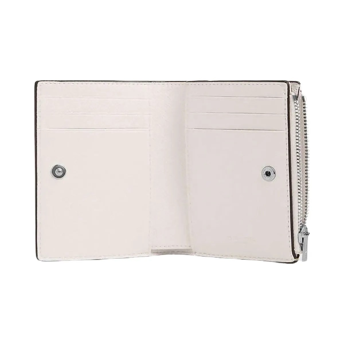 Coach Bifold Wallet Crossgrain Leather-Silver-Chalk - HypeFly India View 2