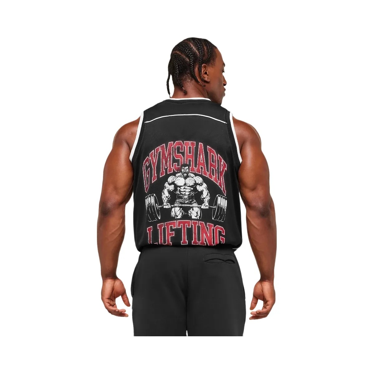 Gymshark Graphic Basketball Mesh Tank - Black - HypeFly India View 4