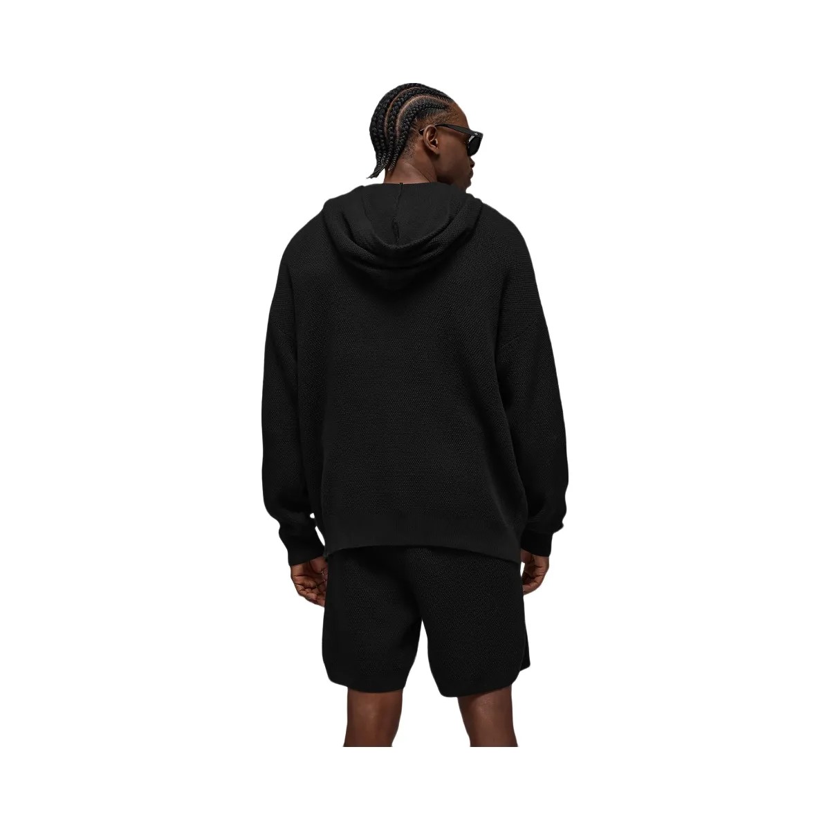 Alo Men's Sports Club Sweater Knit Hoodie - Black - HypeFly India View 3