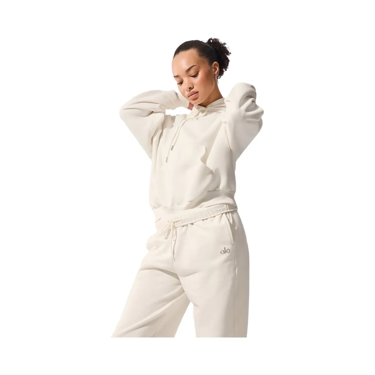 Alo Women's Accolade Hoodie - Ivory - HypeFly India View 2
