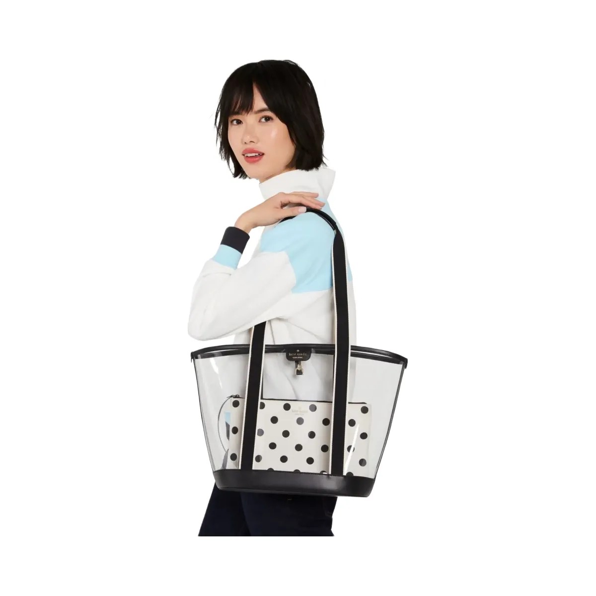 Kate Spade Clare See Through Tote Black Multi - HypeFly India View 2