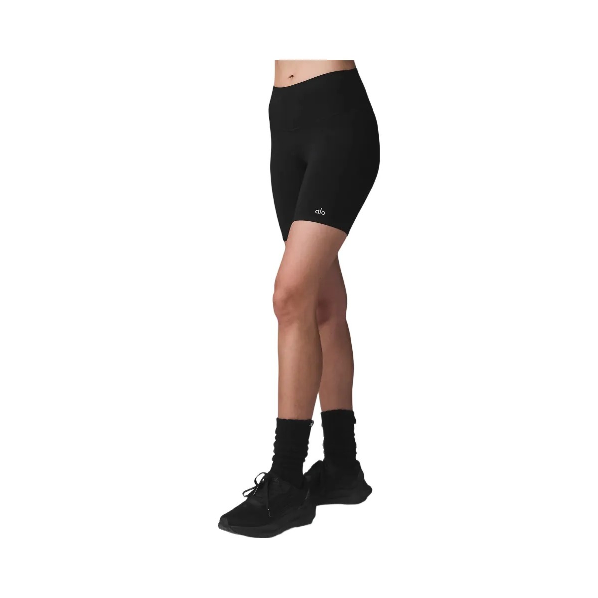 Alo Women's 7" High-Waist Biker Short - Black - HypeFly India View 5