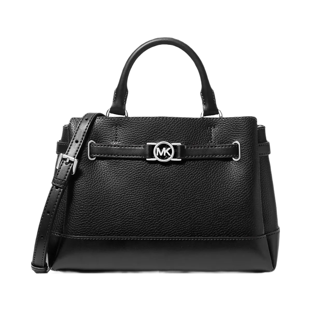 Michael Kors Reed Small Pebbled Leather Satchel Black - HypeFly India View 1