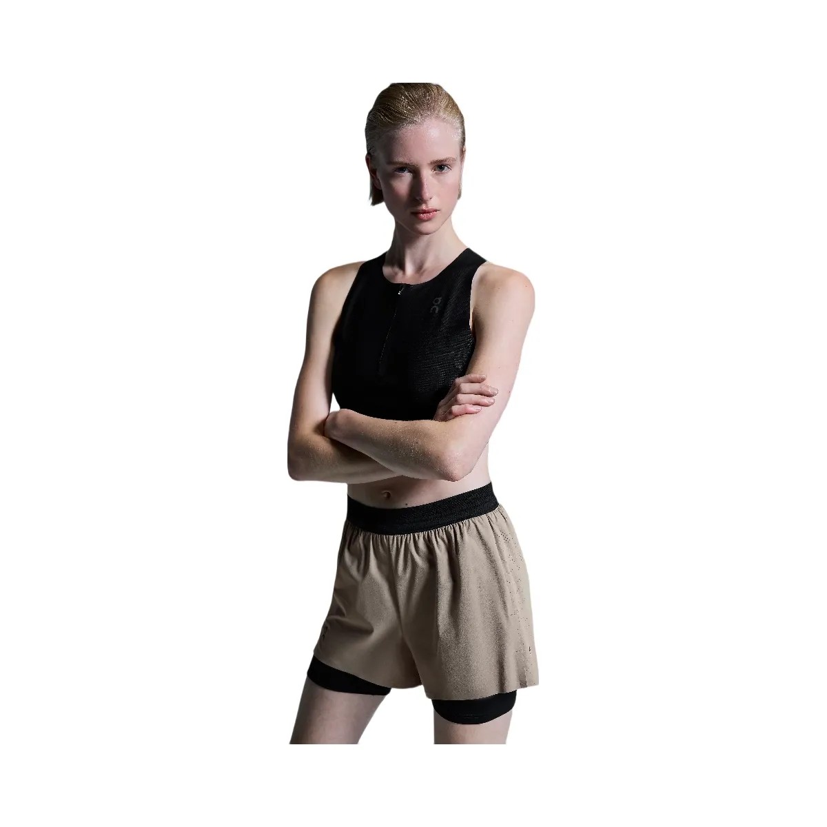 On 3" Performance 2/1 Shorts Cinder | Black  - HypeFly India View 2