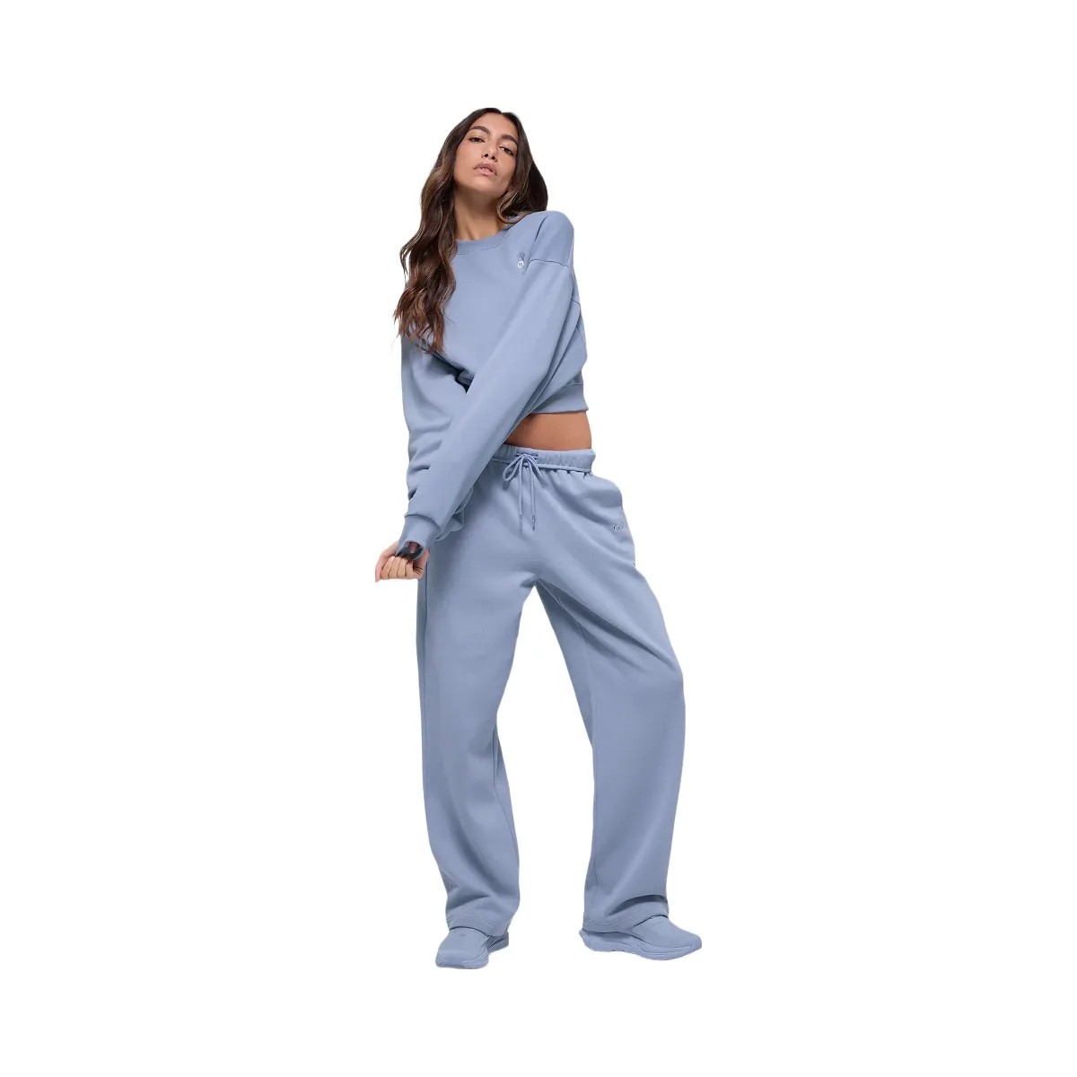 Alo Women's Cropped Accolade Crewneck - Winter Frost - HypeFly India View 6