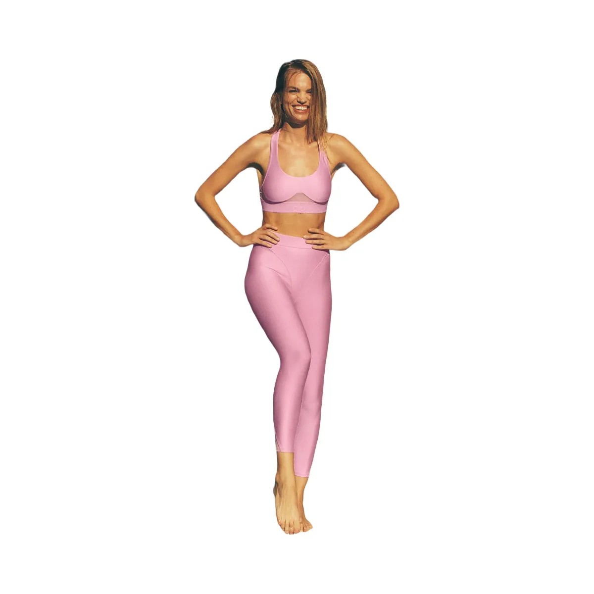Alo Women's Airlift High-Waist 7/8 Rebel Legging - Candy Heart Pink - HypeFly India View 6
