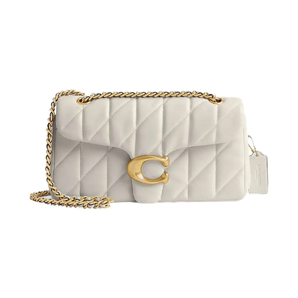 Coach Tabby Shoulder Bag 26 With Pillow Quilting Nappa Leather-Brass-Chalk - HypeFly India View 1