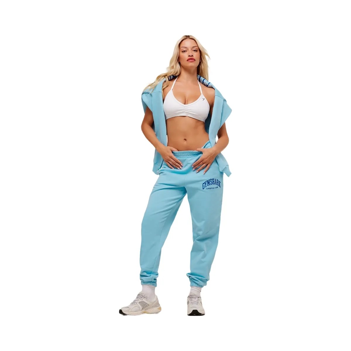 Gymshark Collegiate Graphic Joggers - Athletic Light Blue - HypeFly India View 3