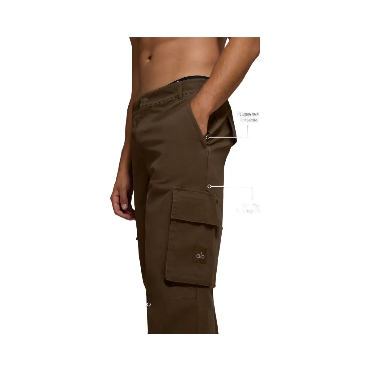 Alo Men's Cargo Ripstop Trouser - Espresso - HypeFly India View 2