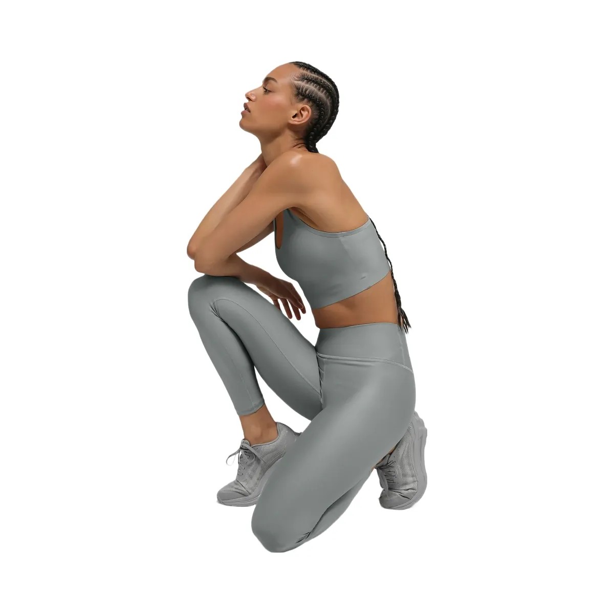 Alo Women's 7/8 High-Waist Airlift Legging - Lunar Grey - HypeFly India View 2