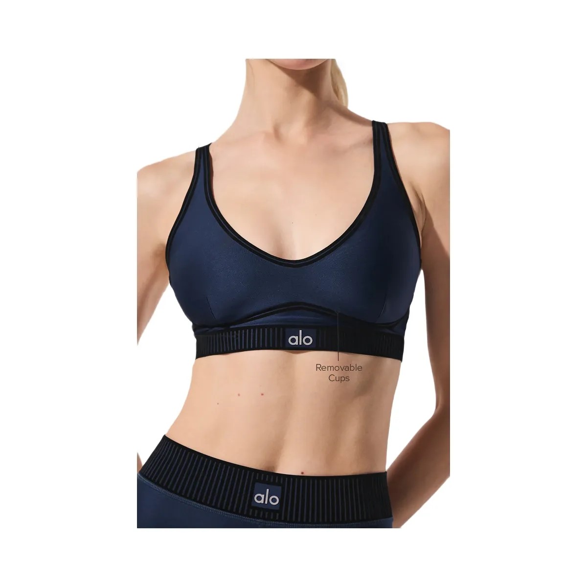 Alo Women's Airlift Line Up Bra - Navy - HypeFly India View 1