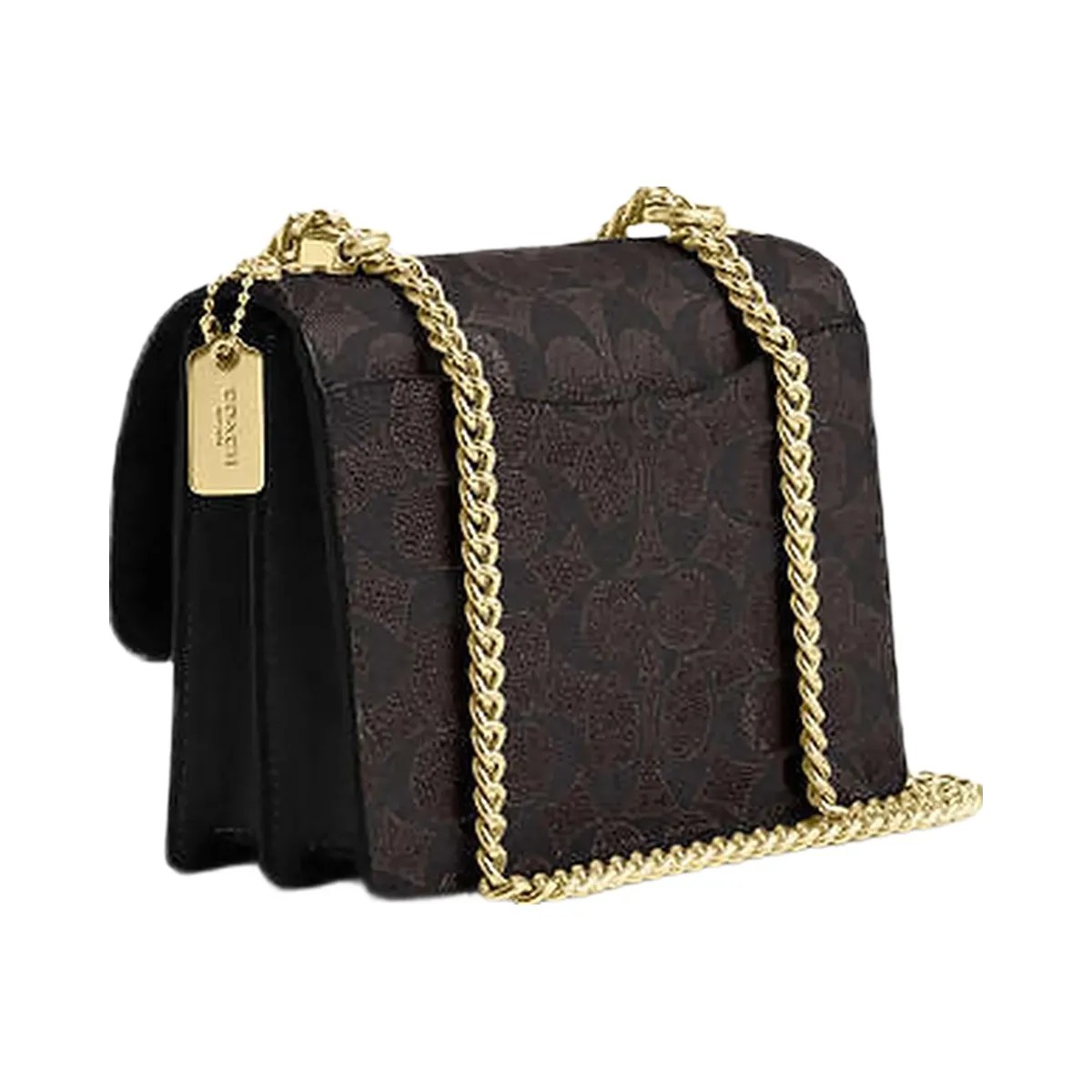 Coach Mini Klare Crossbody Bag In Signature Canvas Signature Canvas-Gold-Walnut-Black - HypeFly India View 2