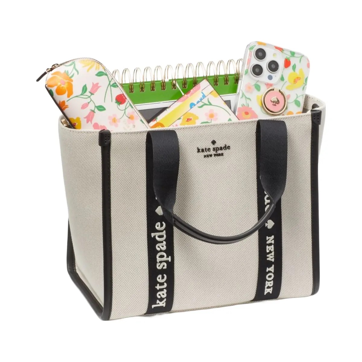 Kate Spade Kip Canvas Small Tote Natural Multi - HypeFly India View 4