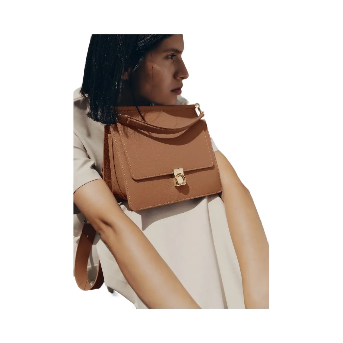 Polene Numero Sept Textured Camel - HypeFly India View 3