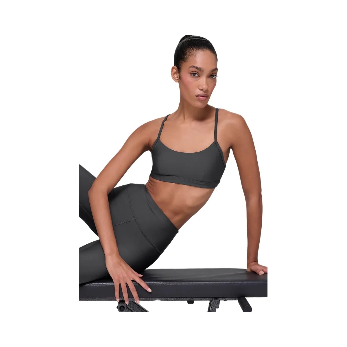 Alo Women's Airlift Intrigue Bra - Anthracite - HypeFly India View 2