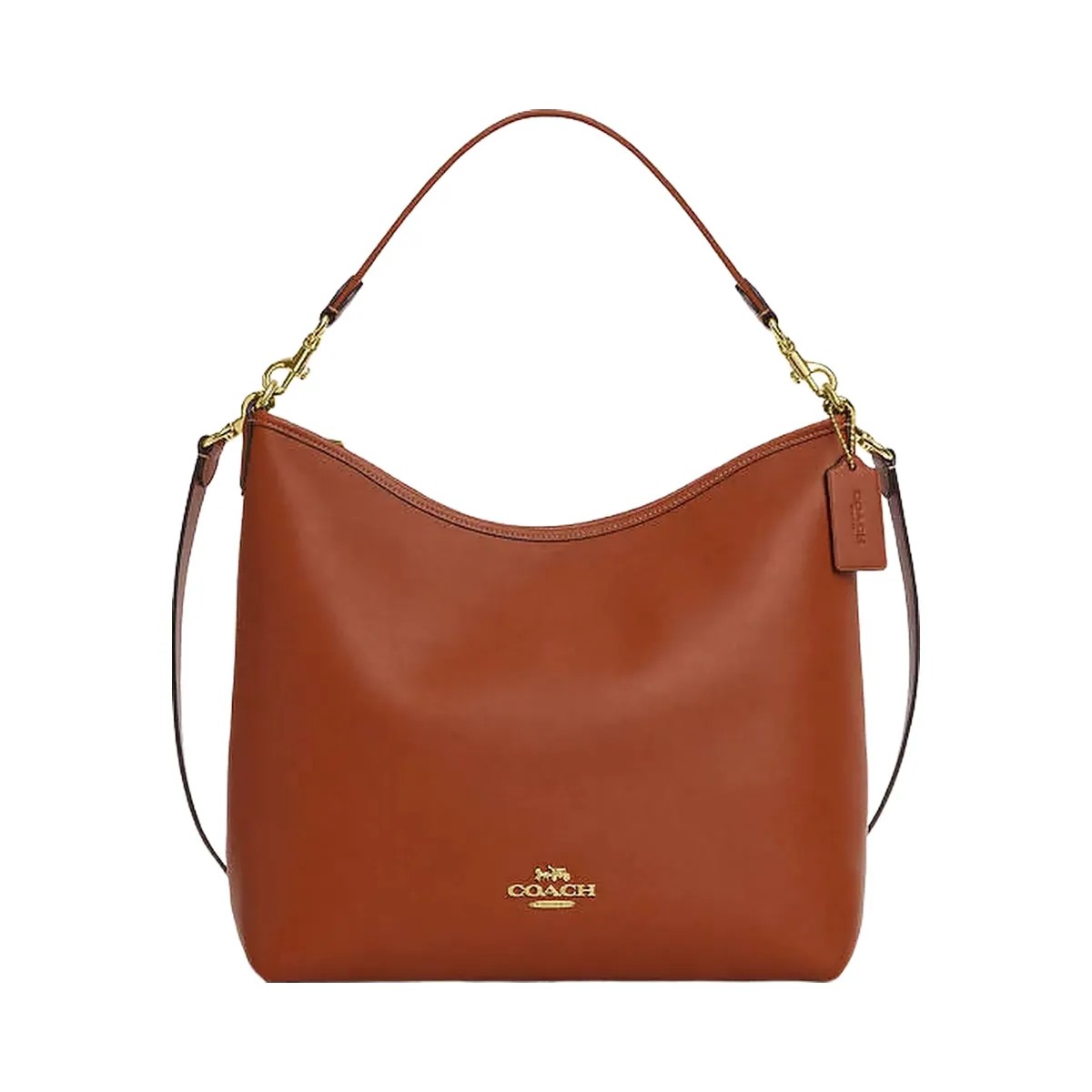 Coach Laurel Large Shoulder Bag Smooth Leather-Gold-Tan - HypeFly India View 1