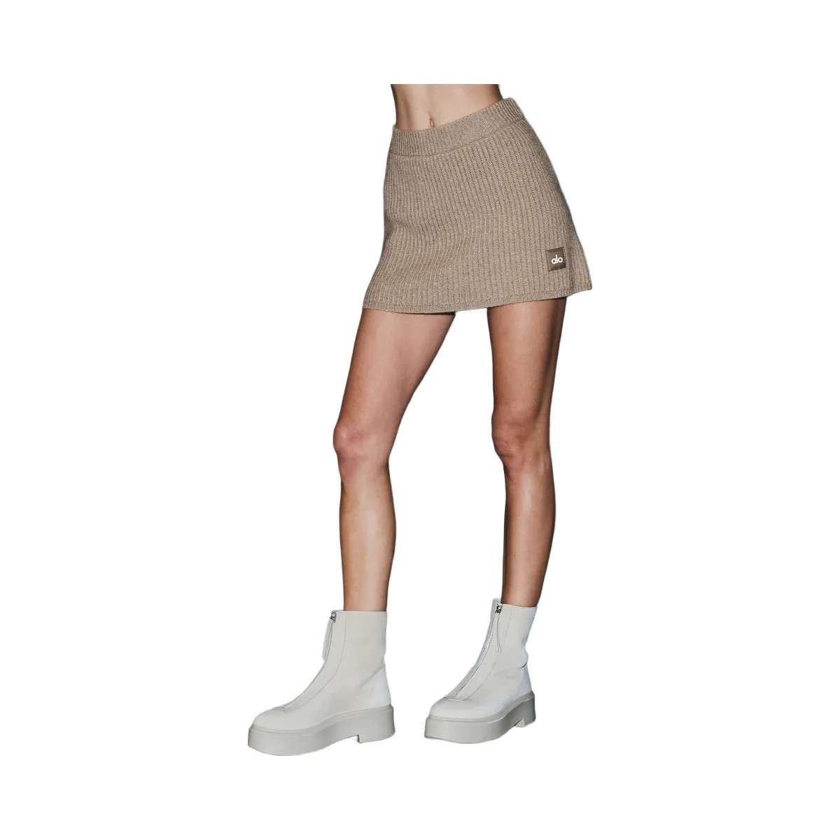 Alo Women's Courchevel Cashmere Skirt - Flax Heather - HypeFly India View 4
