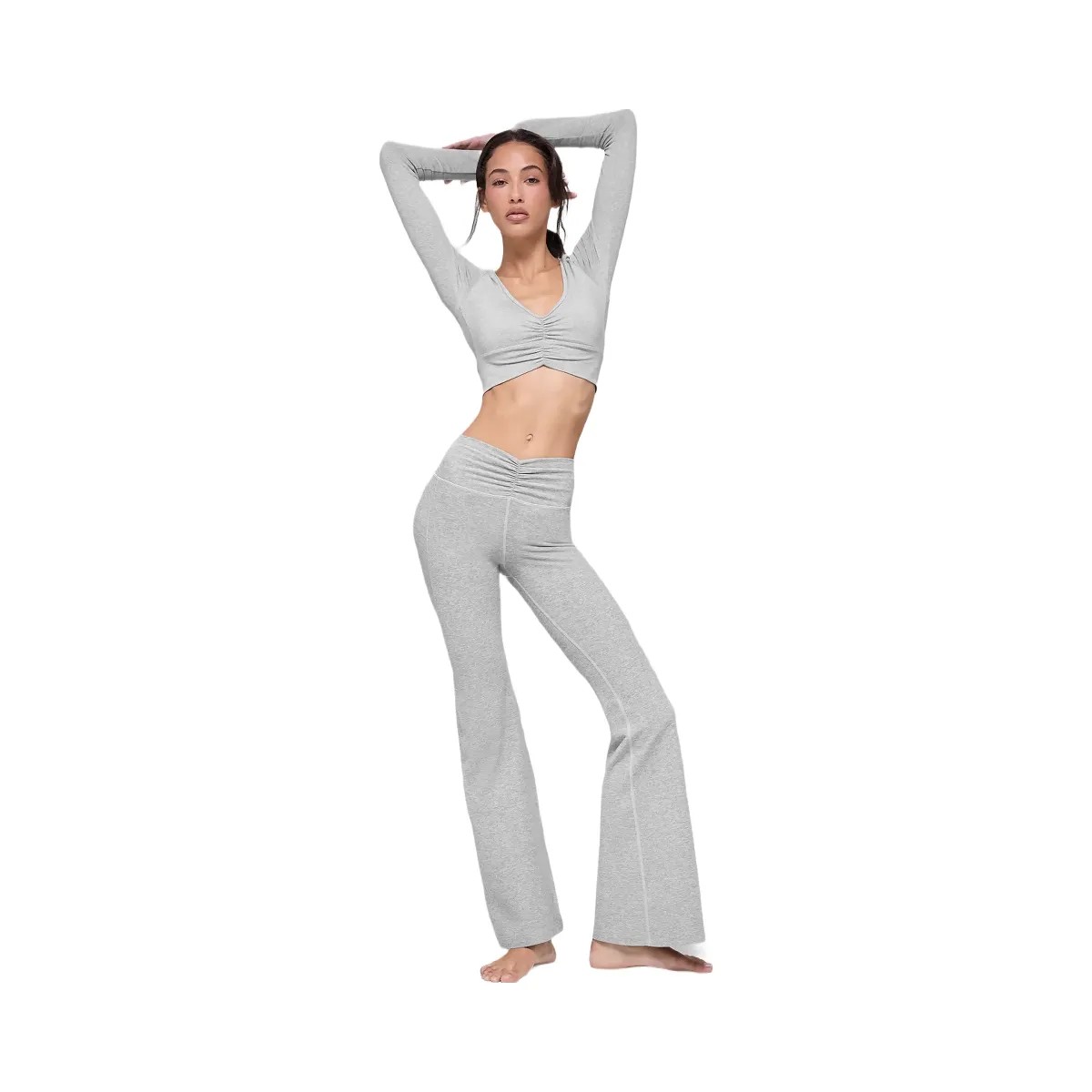 Alo Women's soft Intuition High-Waist Bootcut - Athletic Heather Grey - HypeFly India View 6