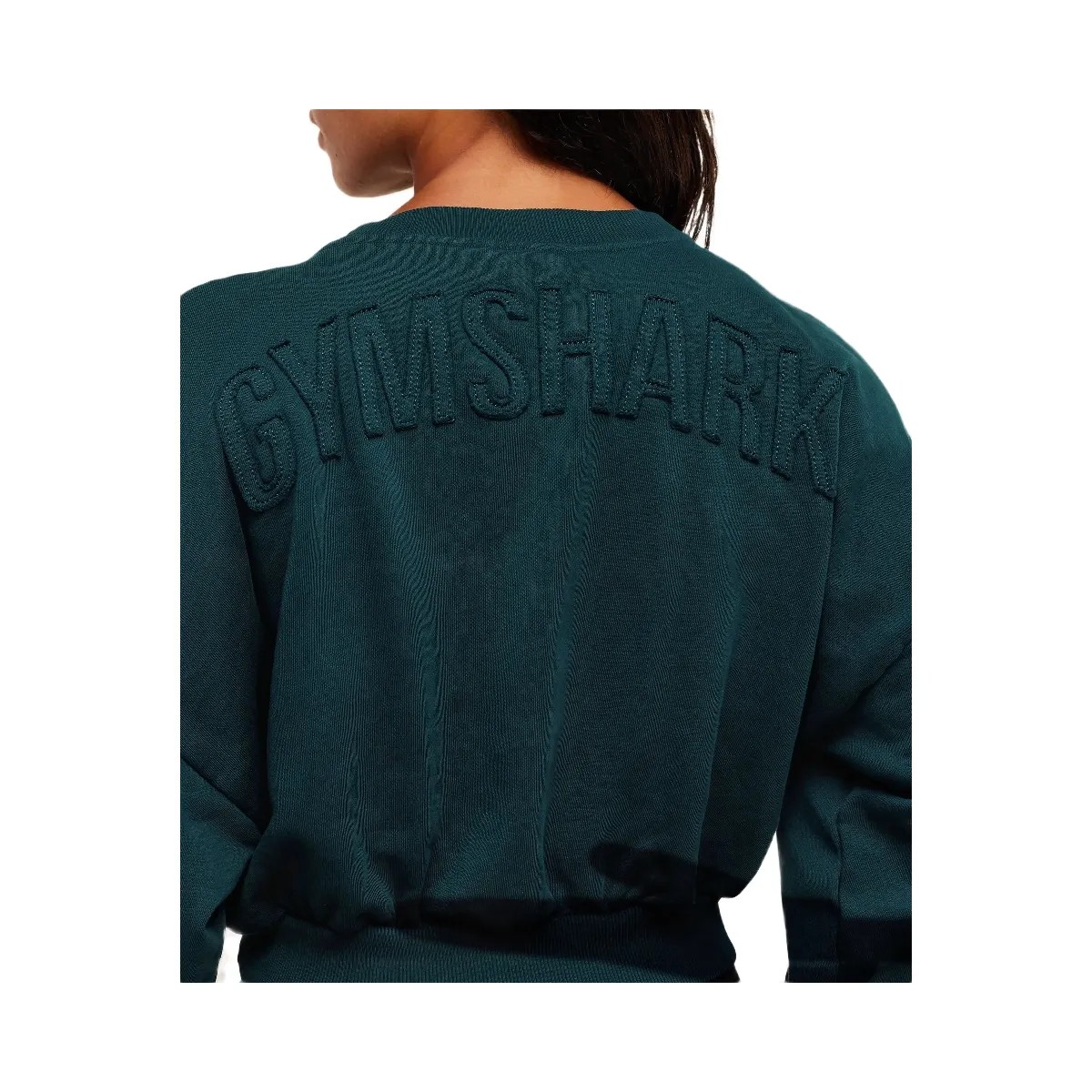 Gymshark Power Washed Sweat Top - Deep Petrol Blue/Acid Wash Small Ball - HypeFly India View 4