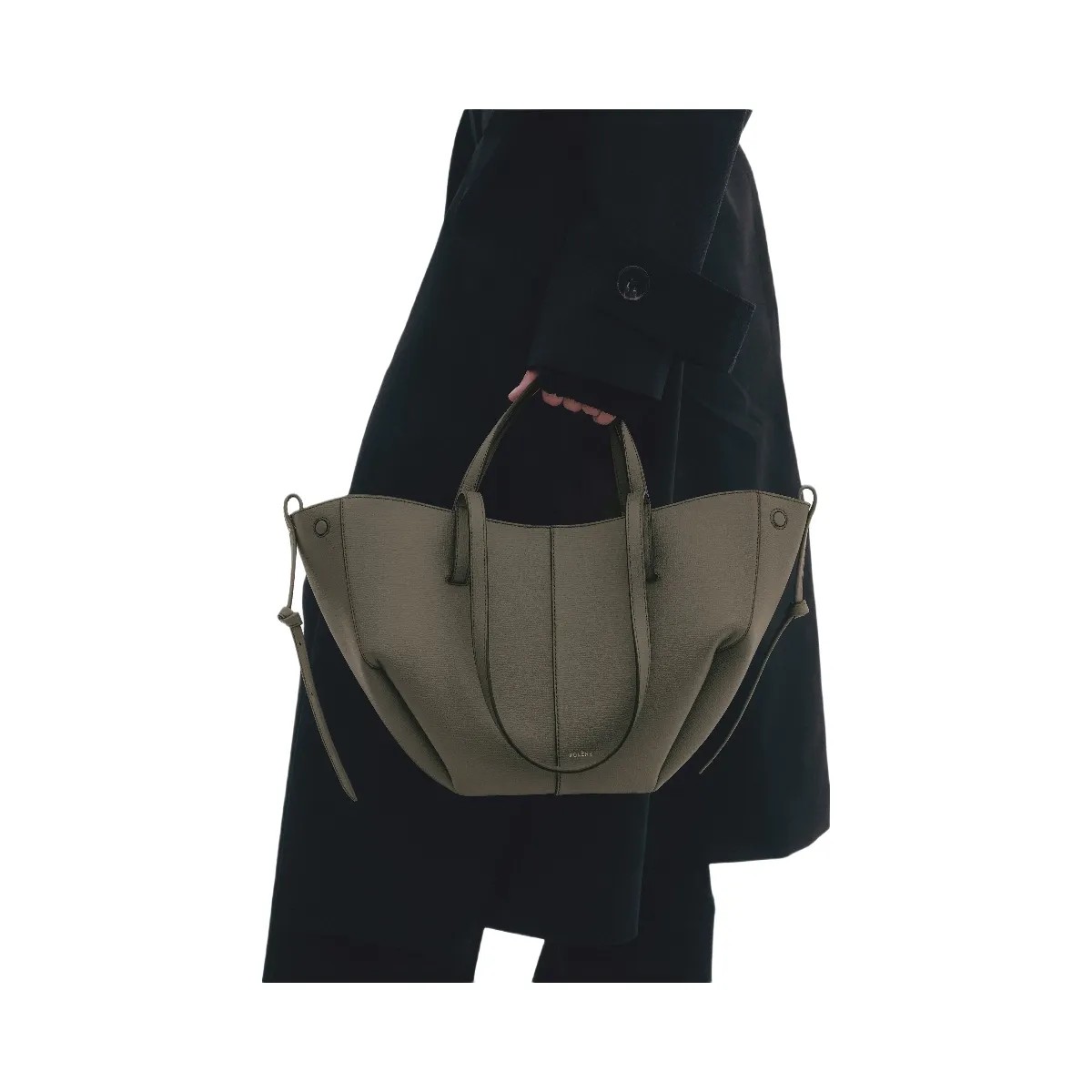 Polene Cyme Mini Textured Smoky Green - HypeFly India View 3