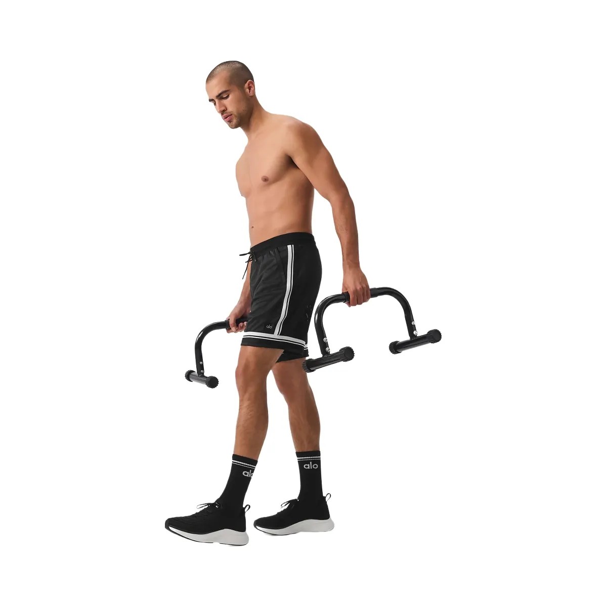 Alo Men's 7" Key Mesh Basketball Short - Black - HypeFly India View 4