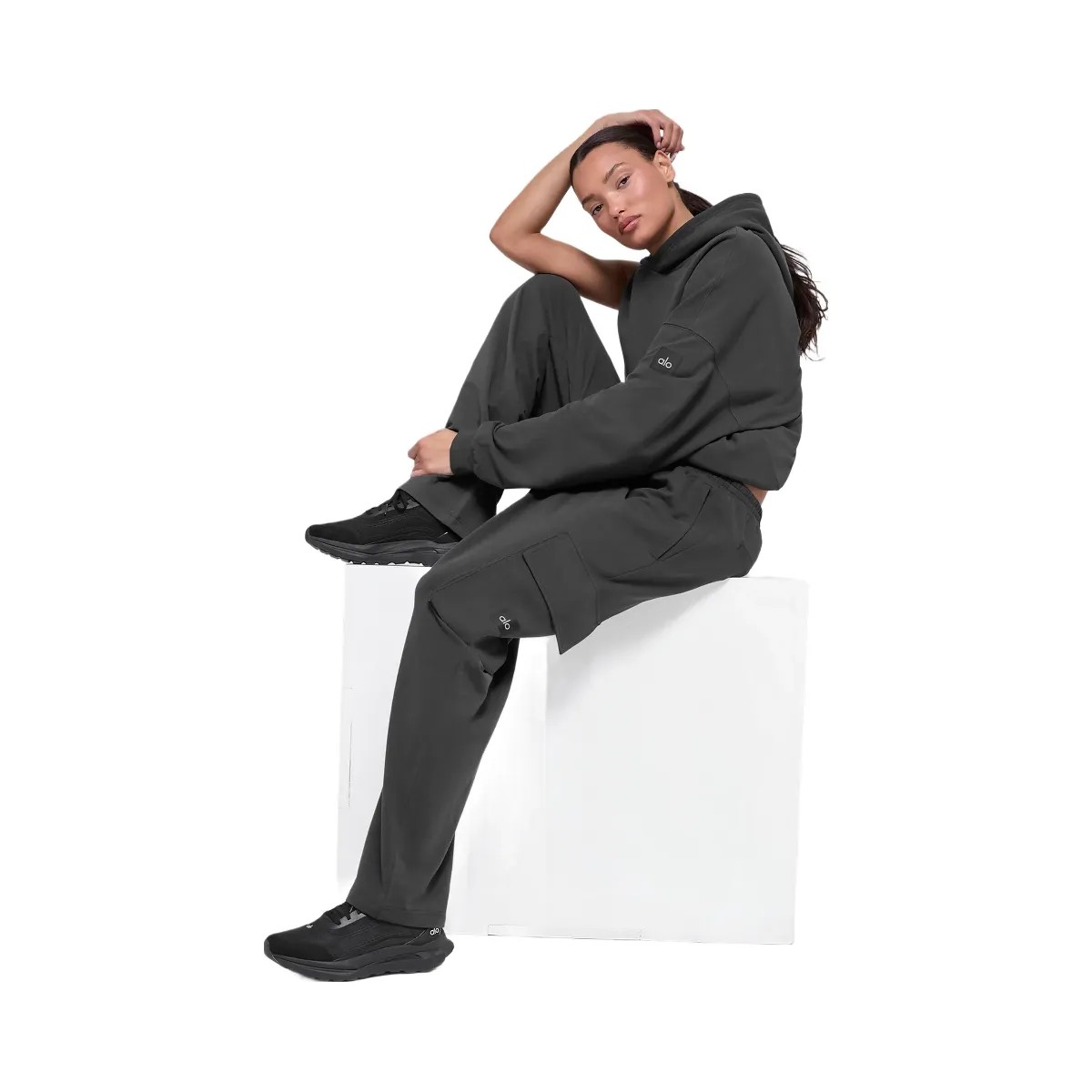 Alo Men's Double Take Hoodie - Anthracite - HypeFly India View 3