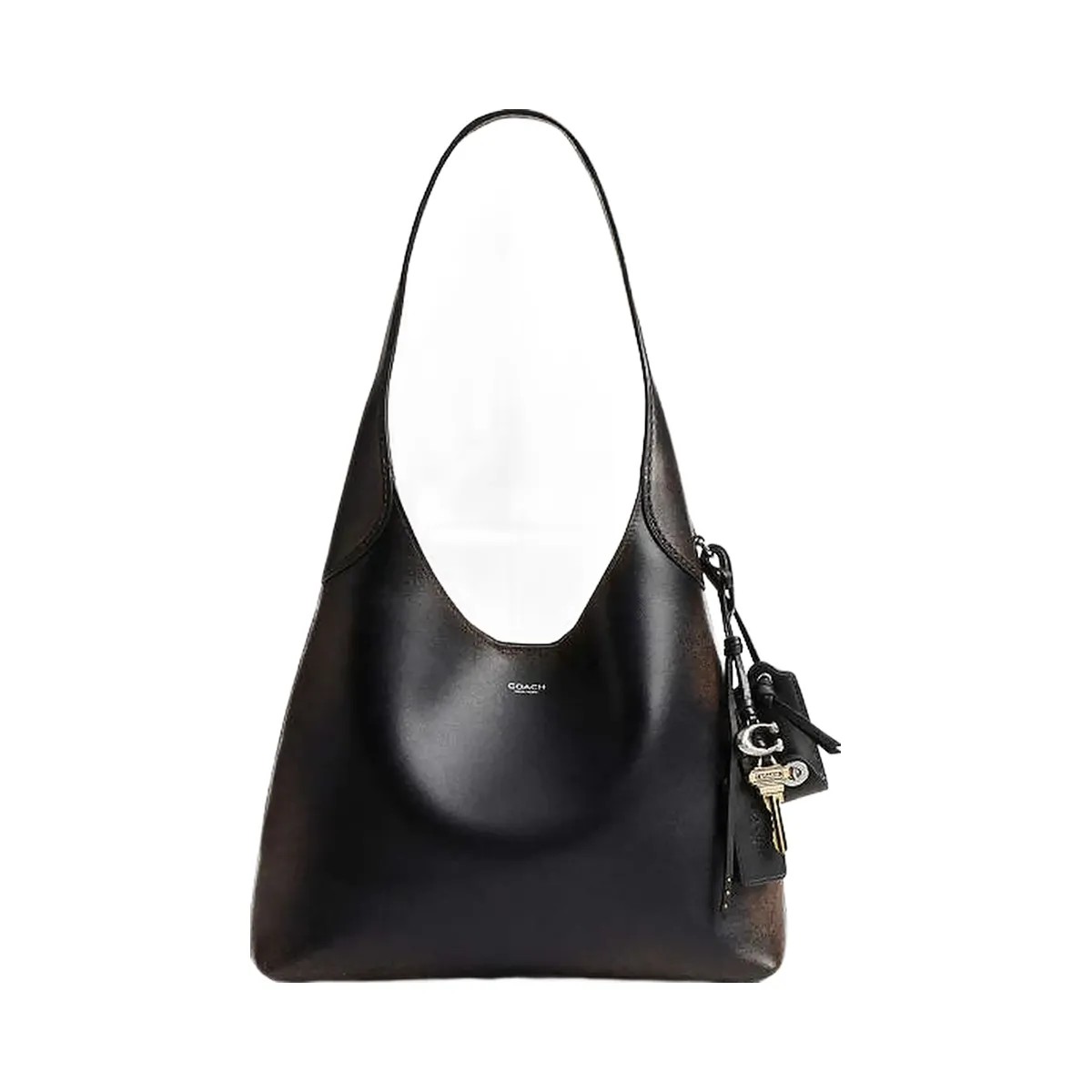 Coach Brooklyn Shoulder Bag 28 In Loved Leather Loved Leather-Silver-Black Brown - HypeFly India View 1