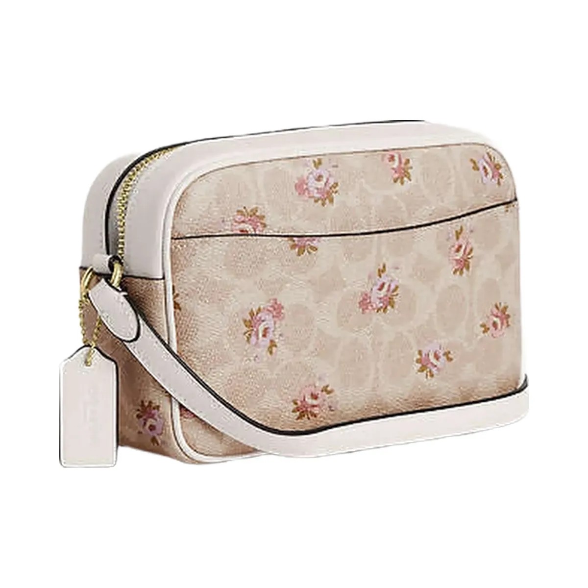 Coach Mini Jamie Camera Bag In Signature Canvas With Floral Print Gold-Sand Multi - HypeFly India View 3